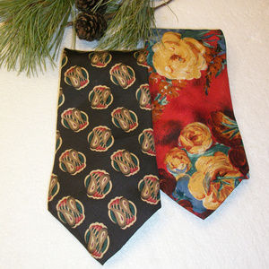 Lot of 2 Christian Dior Mens Ties 100% Silk